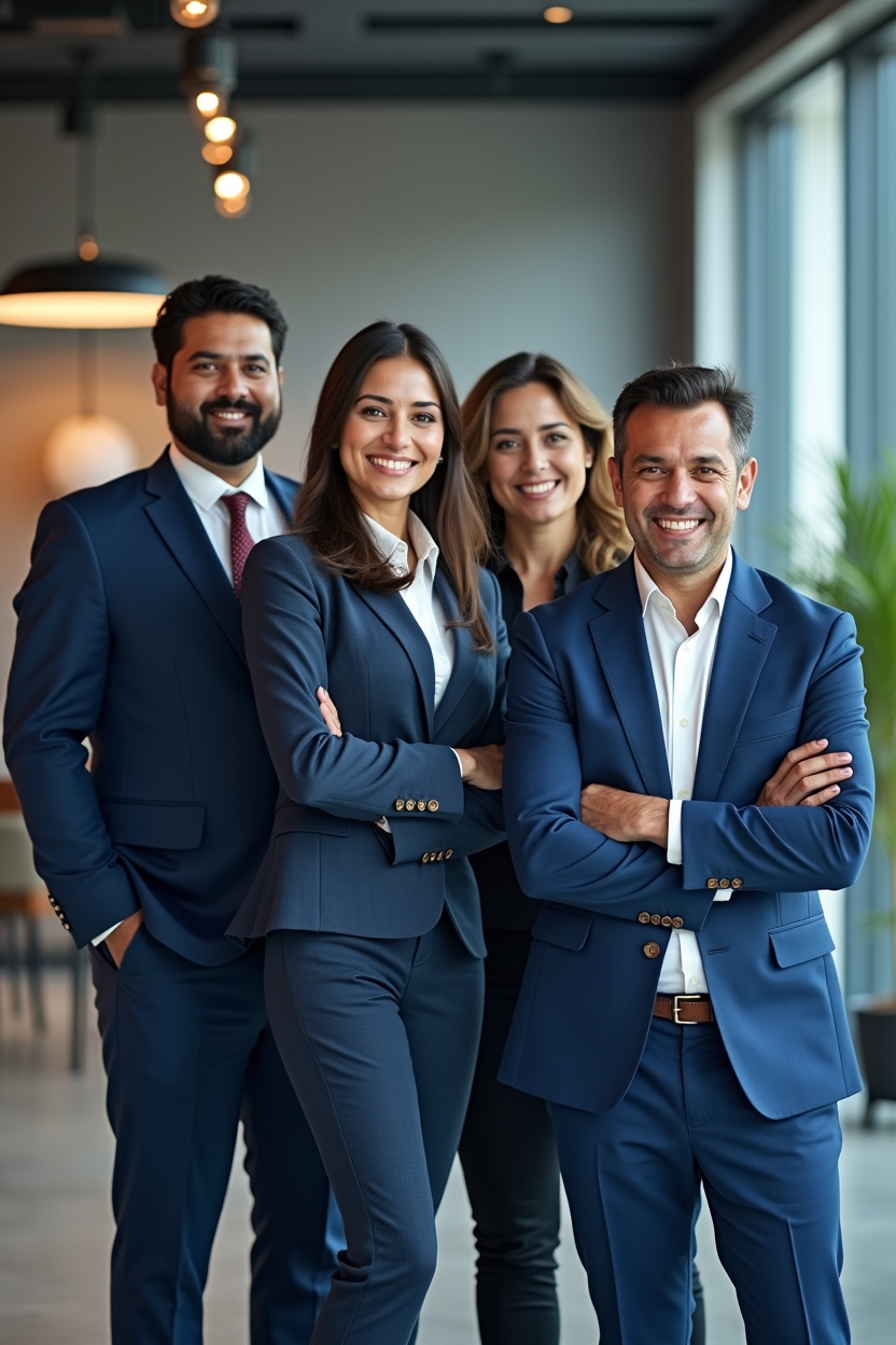 Business leaders and HR consultants shaking hands during partnership meeting
